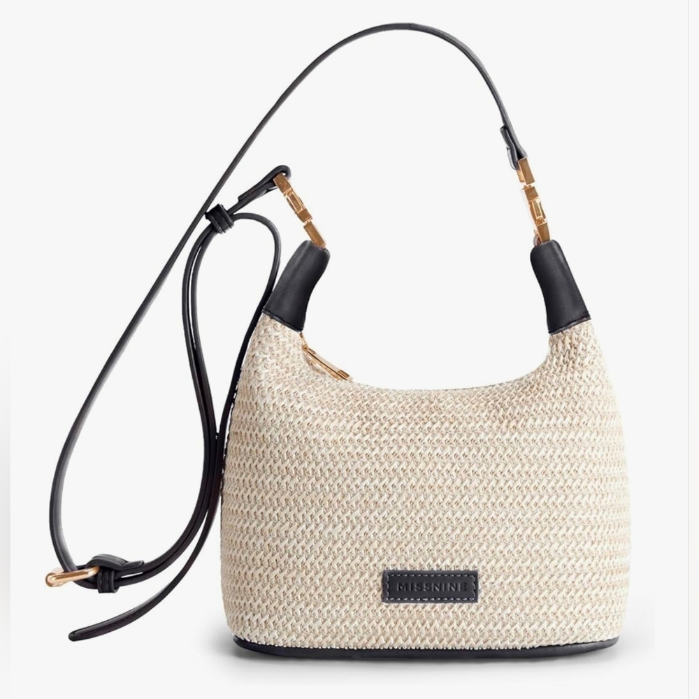 Cream and Black Women's‎ Bag